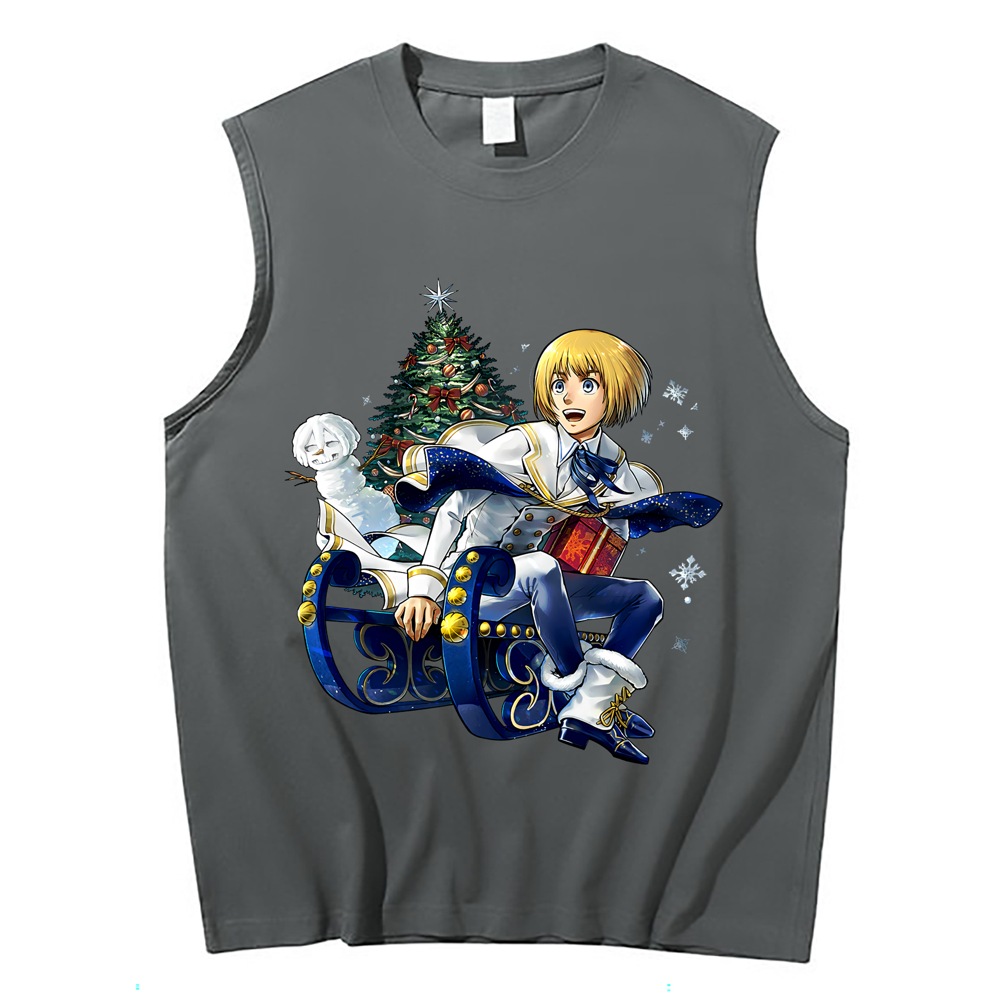 （画像用） 進撃の巨人 アルミン·アルレルト Attack on Titan Armin Arlert コットン100％タンクトップ（フロントプリント）
